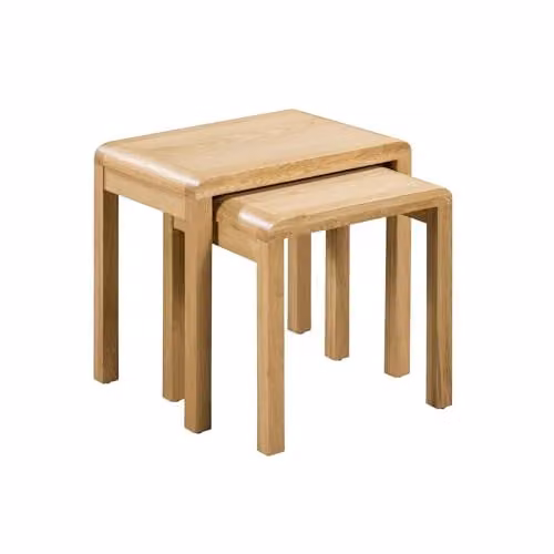 Julian Bowen Curve Nest of 2 Oak Side Tables