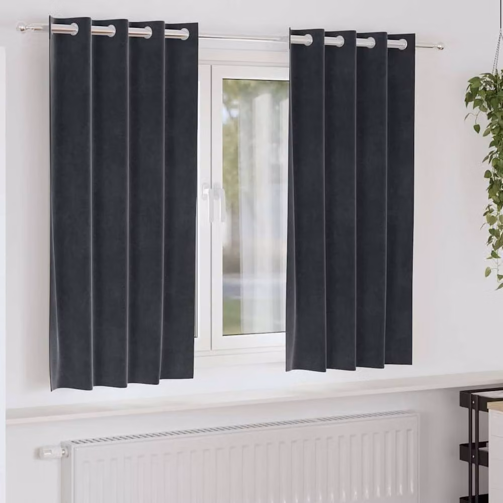 Berkfield Home Modern Blackout Velvet Curtains with Eyelets, 2 Pack, Grey – 2