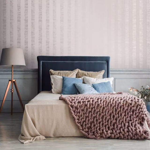 Boutique Mara Stripe Abstract Wallpaper in Grey, Silver and Beige Matt Finish