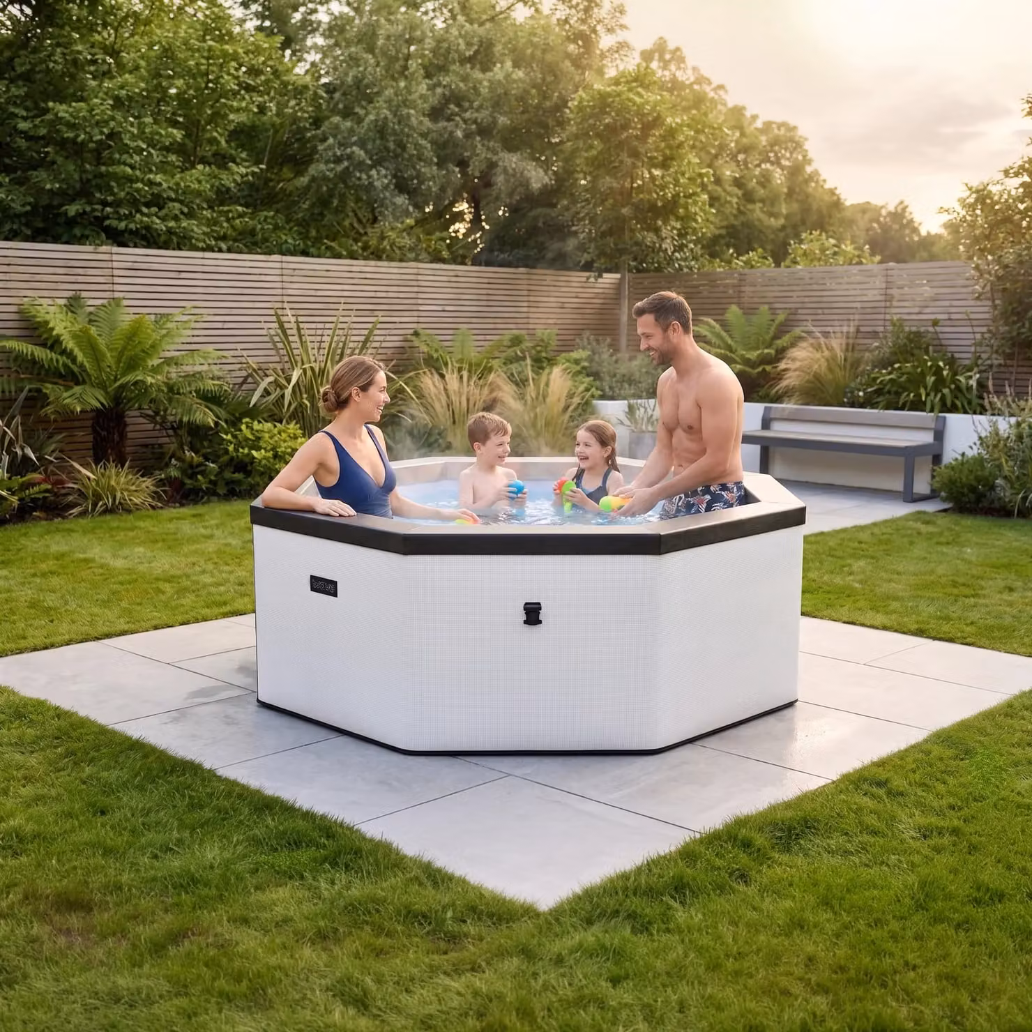 Wave Spas Wave Como 6-Person Foam Hot Tub with Integrated Heater and 90 Jets in White – 2