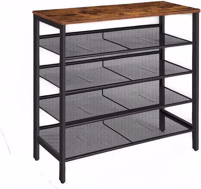 Indoorist 5 Tier Shoe Rack Organiser with Adjustable Shelves in Dark Brown