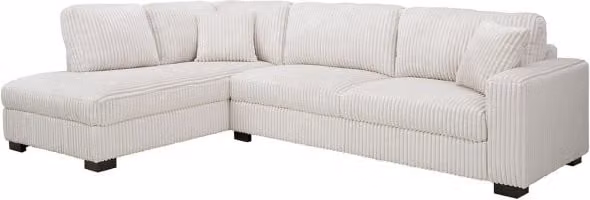 TGC Tracey Cream Cord Fabric Left Hand Corner Sofa