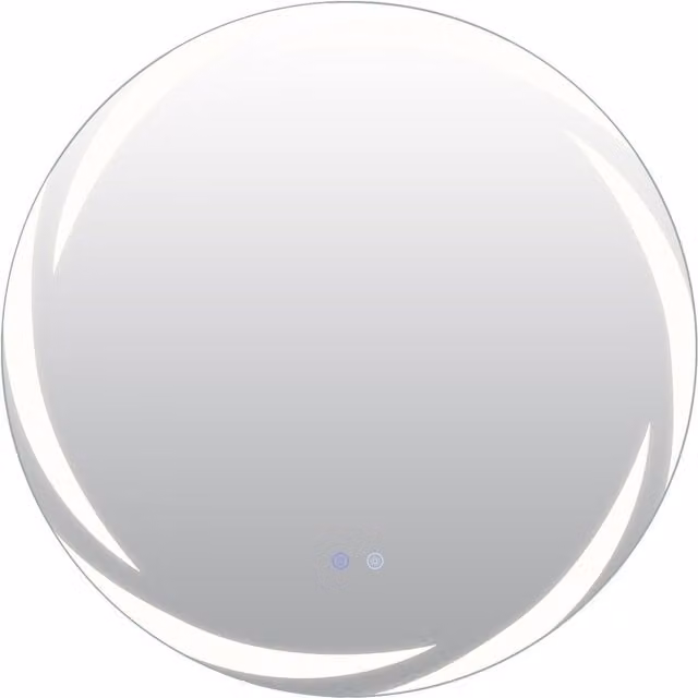 Costway Round Explosion-proof Tempered Glass Wall Mirror with Dimmable LED Light and Touch Switch in Silver