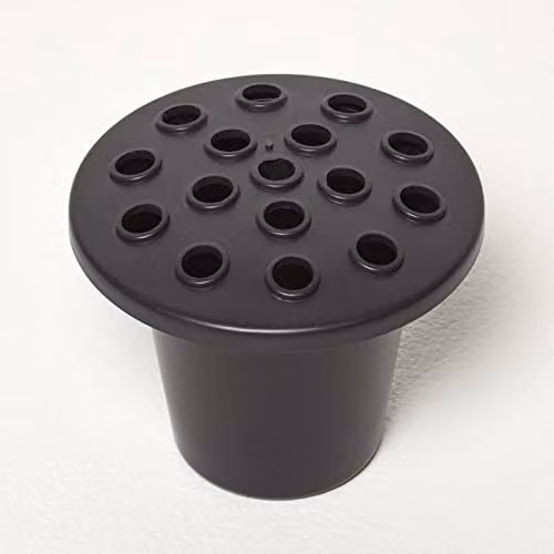 HOMESCAPES Set of 2 Black Plastic Grave Flower Pots, Height: 10 cm, Width: 13.5 cm – 1