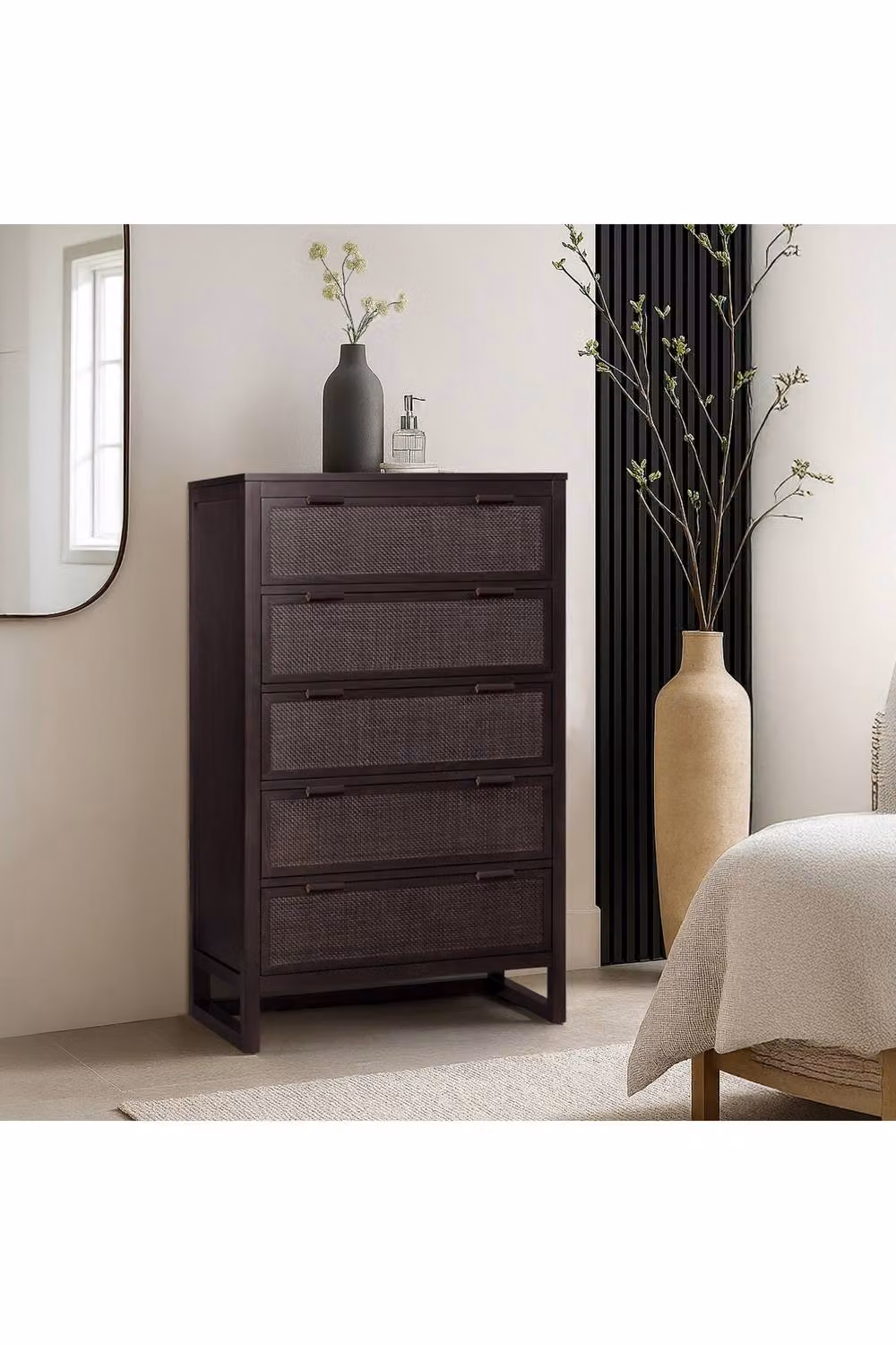 Teamson Home Hatteras 5 Drawer Bedroom Dresser in Brown, W: 76 cm, D: 44 cm, H: 127 cm – 2