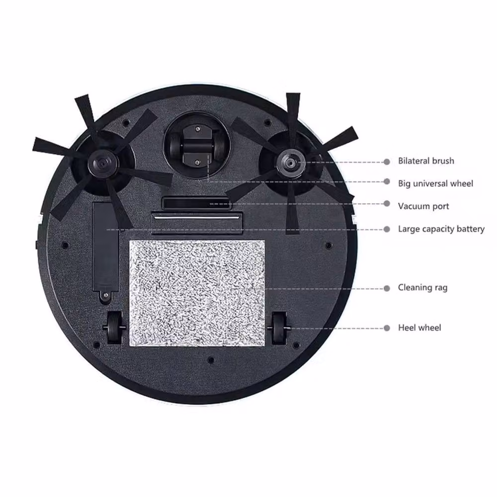 Ventryn Silent Robot Vacuum Mop with Obstacle Avoidance for Tile Floors, Black – 3