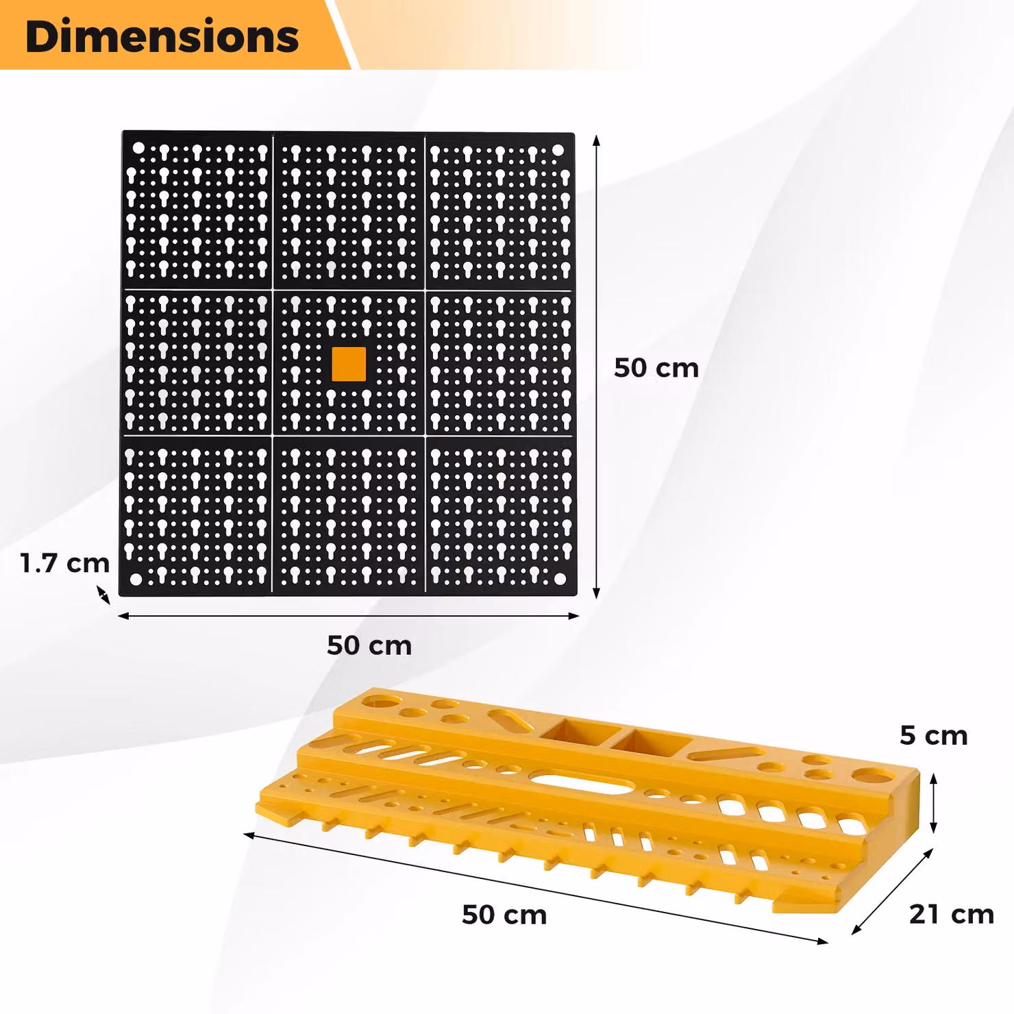 Gymax Wall Mounted Garage Tool and DIY Storage System in Yellow with 50 Hooks – 2