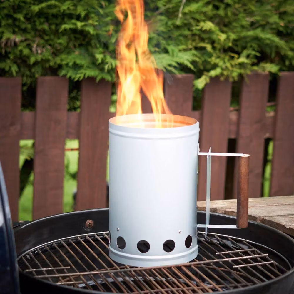 Kelvenix Silver Galvanised Steel BBQ Chimney Starter for Charcoal Ignition – 3