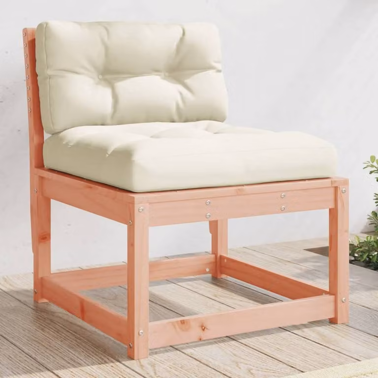 Berkfield Home Garden Sofa with Cushions in Brown Solid Wood