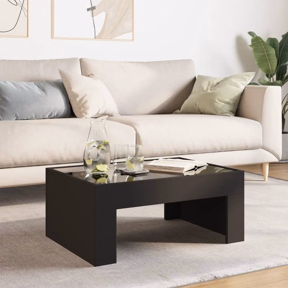 Berkfield Home Infinity LED Coffee Table in Black, W/D/H: 70 x 50 x 30 cm – 2
