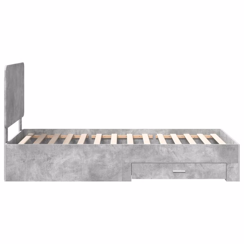 Berkfield Home Modern Bed Frame with Drawer in Concrete Grey, W: 90 cm, L: 200 cm, Engineered Wood – 2