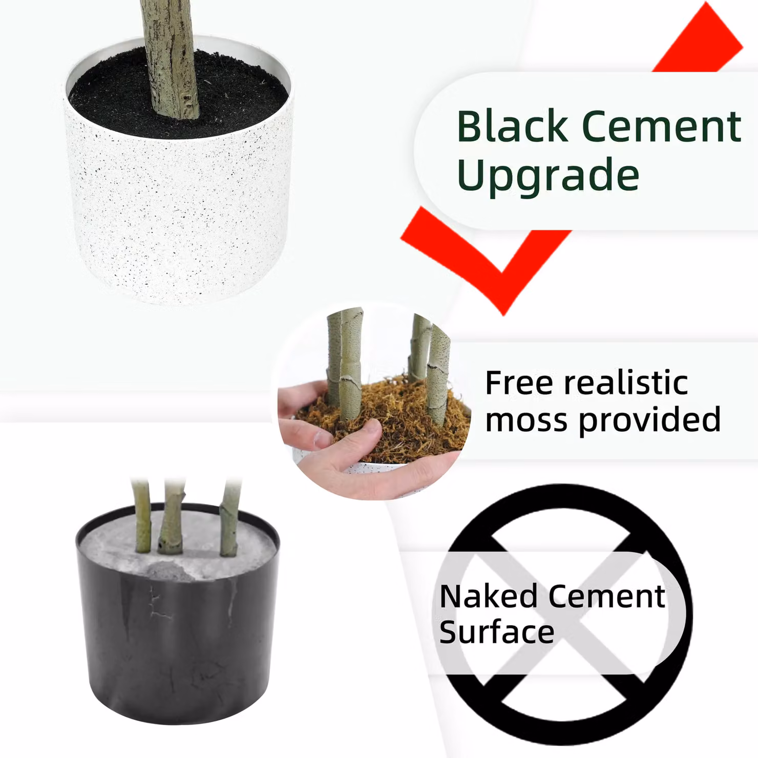 MCC Direct Artificial Monstera Plant in Green with Plastic Planter Pot, Height: 80 cm – 2