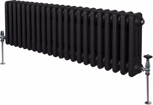 Monstershop Traditional 3 Column Steel Radiator in Black, H: 101.2 cm, W: 30 cm, D: 10 cm – 1