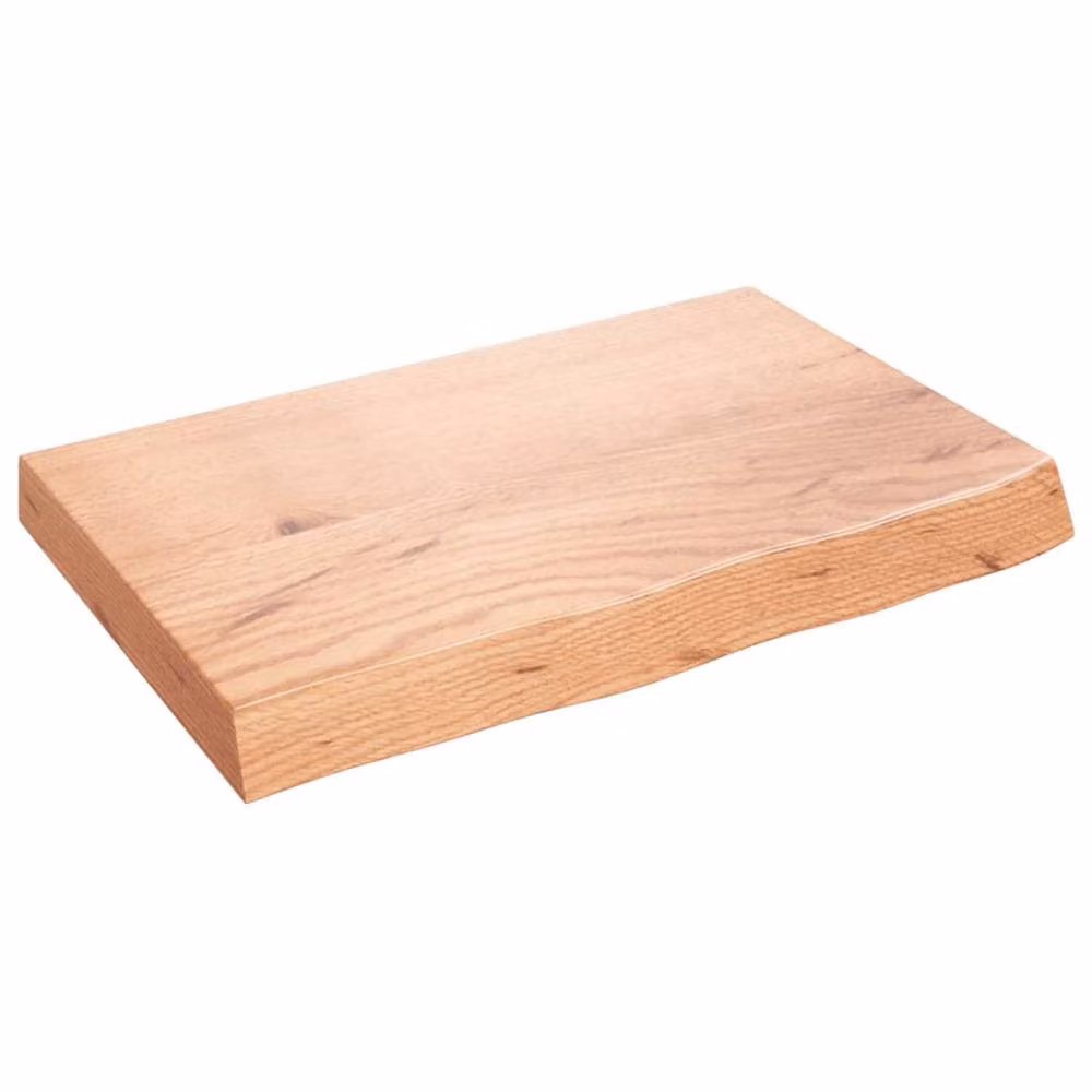 Berkfield Home Wall Mounted Rustic Oak Wood Shelf, Brown, W: 60 cm, D: 40 cm, H: 4 cm – 2