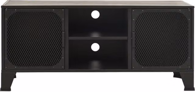 Berkfield Home Industrial Grey TV Cabinet in Metal and MDF, W/D/H: 105 x 36 x 47 cm