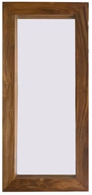 IH Design Cube Ethnic Indian Wood Wall Mirror in Red and Brown