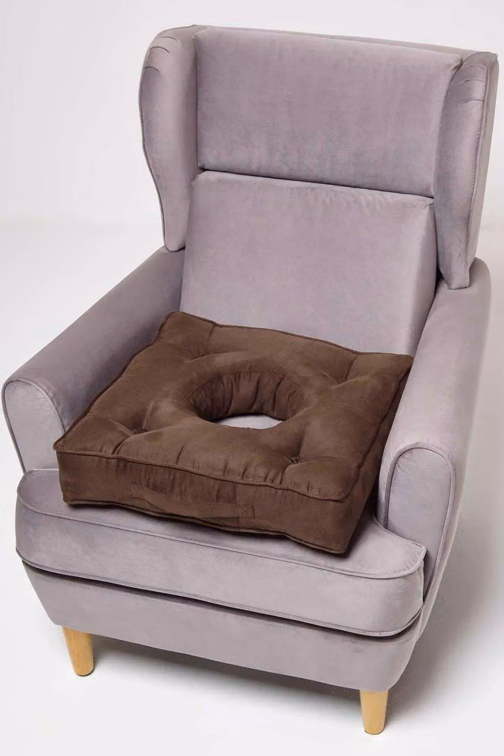 Homescapes Brown Faux Suede Coccyx Cushion, W/D/H: 50 x 50 x 5 cm – 5