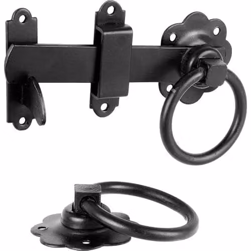 Hardware-Solutions Plain Ring Gate Latch in Black
