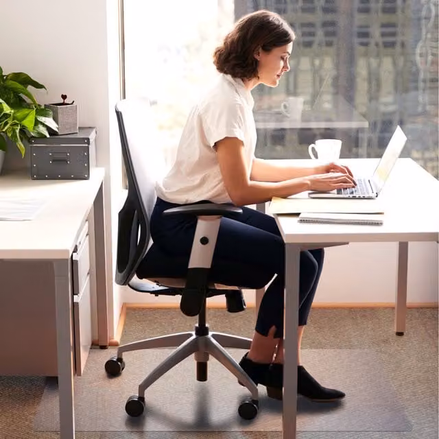 Teknik Office Clear APET Chair Mat for Carpet W/D: 90 x 90 cm