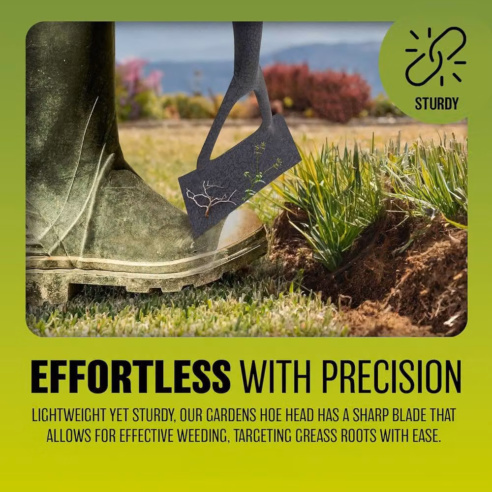 BARGAINS-GALORE Strong Forged Carbon Steel Dutch Hoe Head for Gardening Soil Replacement, Dark Grey – 4