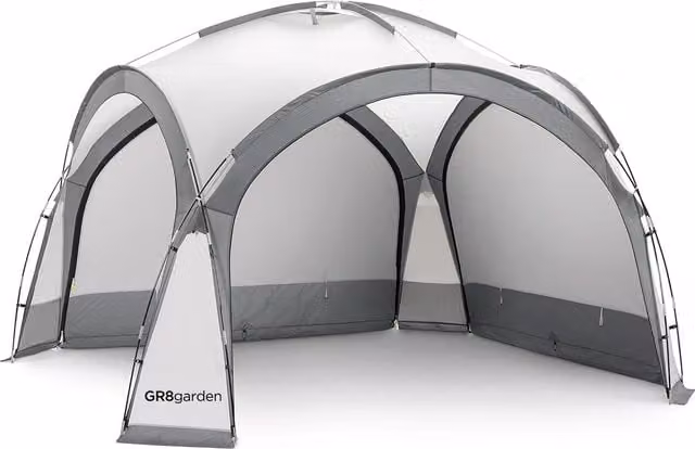Garden Gear Dome Event Shelter Waterproof Gazebo Tent in Grey, W: 350 cm, D: 350 cm, H: 230 cm