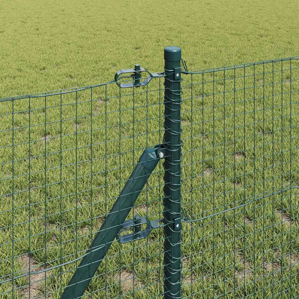 Berkfield Home Green Steel Welded Wire Fence with 13 Posts, 0.8 x 100 m – 3