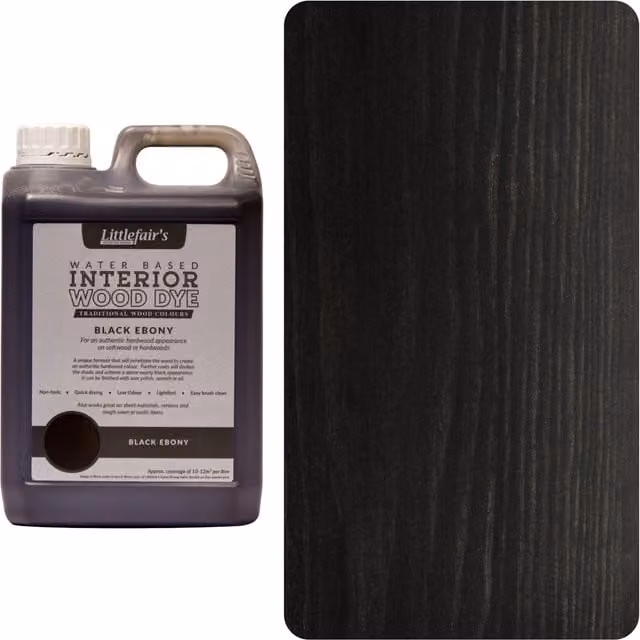 Littlefair's Indoor Wood Stain in Black Ebony, 25 l