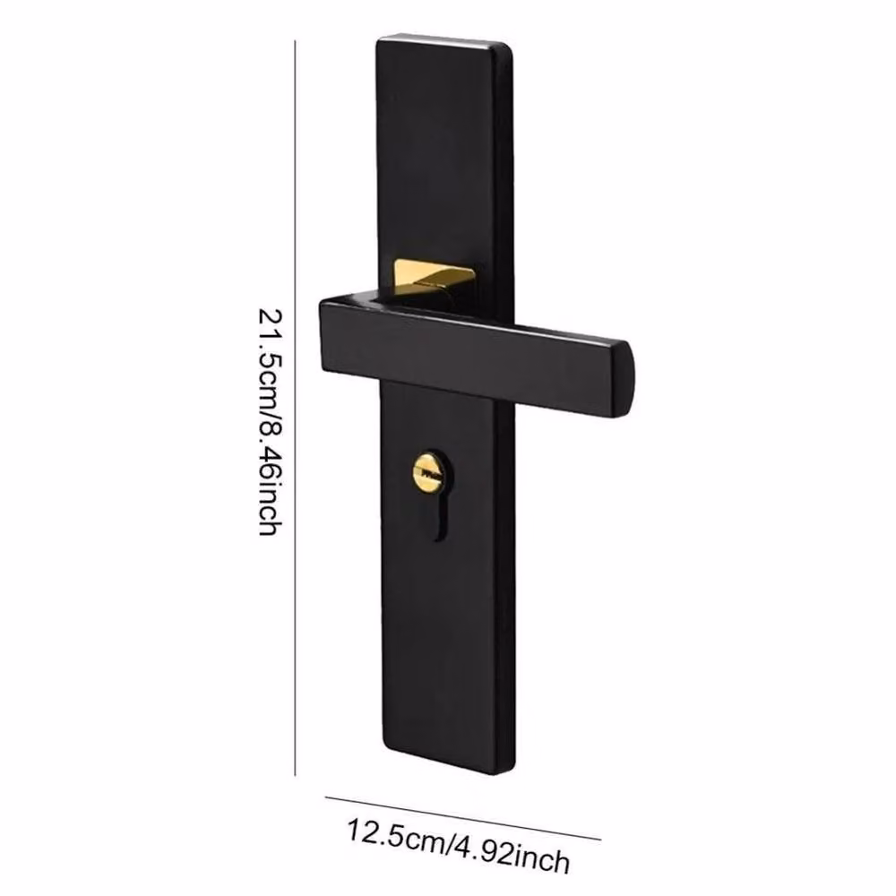 NESTLUNE Silent Bearing Metal Main Door Handle Lock with Keys, Black, W: 52 cm, H: 1000 cm – 2