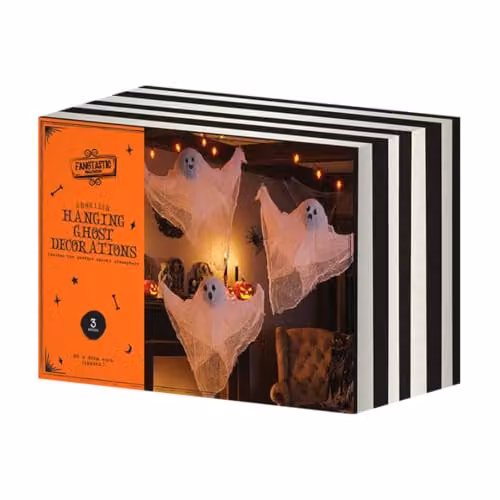 Garden Greatness Pack of 3 White Hanging Halloween Ghost Figures