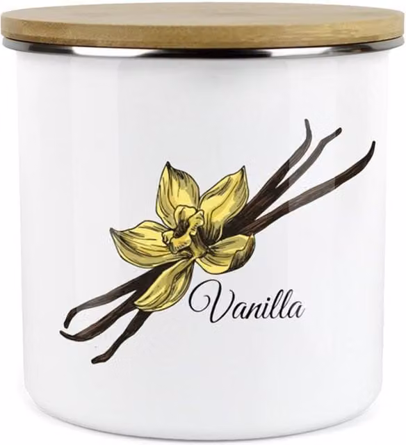 Purely Home Floral Enamel and Metal Kitchen Food Storage Canister in White