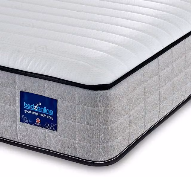 Bedzonline Grey Hybrid Memory Foam Mattress with Temperature Regulation, W/D/H: 180 x 200 x 25 cm