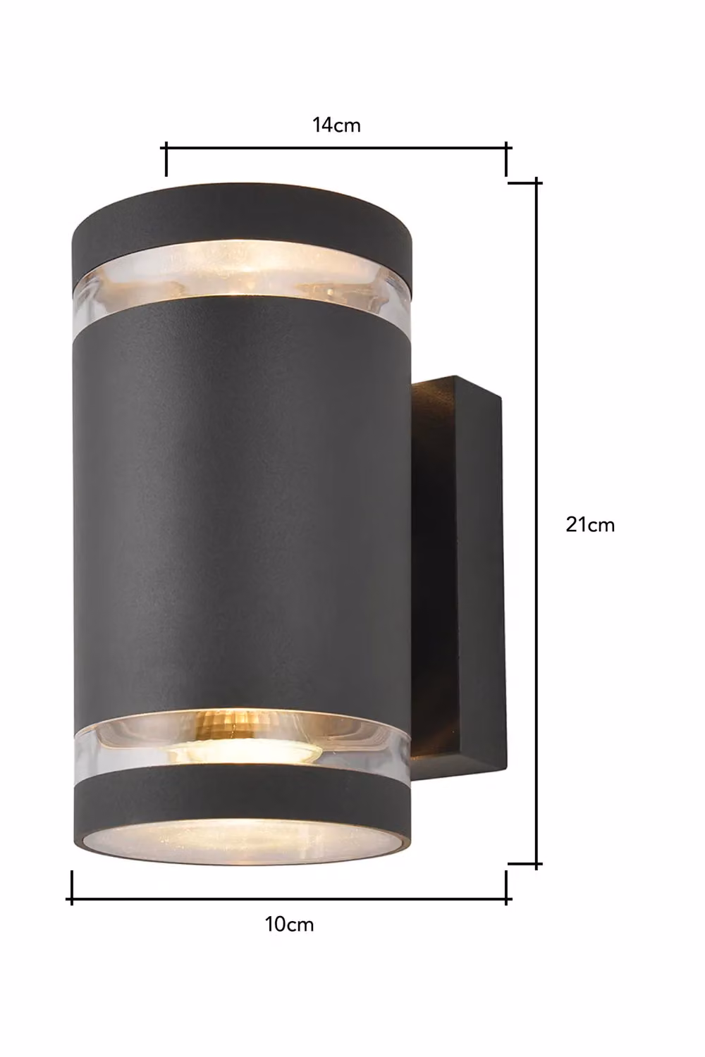 BHS Lighting Cinder Up & Down Outdoor Wall Light in Dark Grey – 3