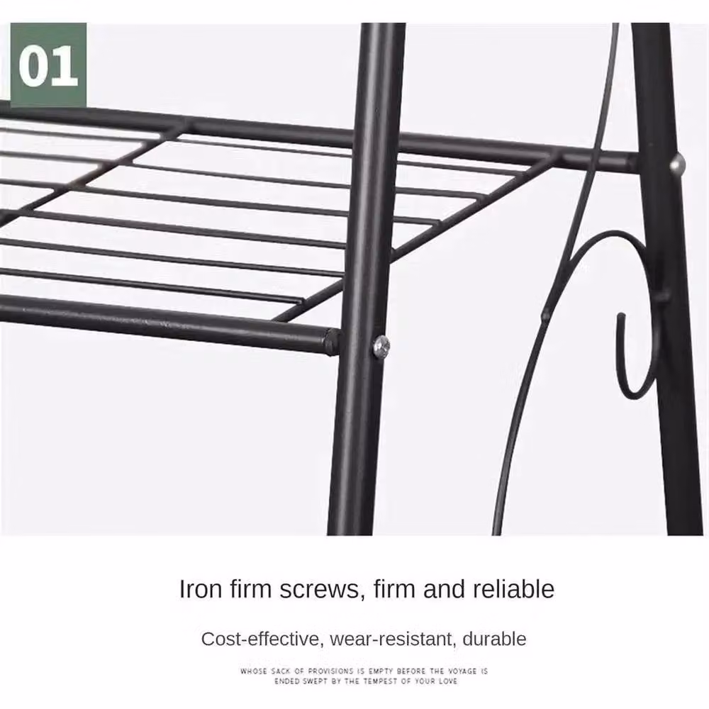 NESTLUNE 3 Tier Metal Ladder Shoe Rack in Matt Black, H 69 cm x W 15 cm x D 15 cm – 3