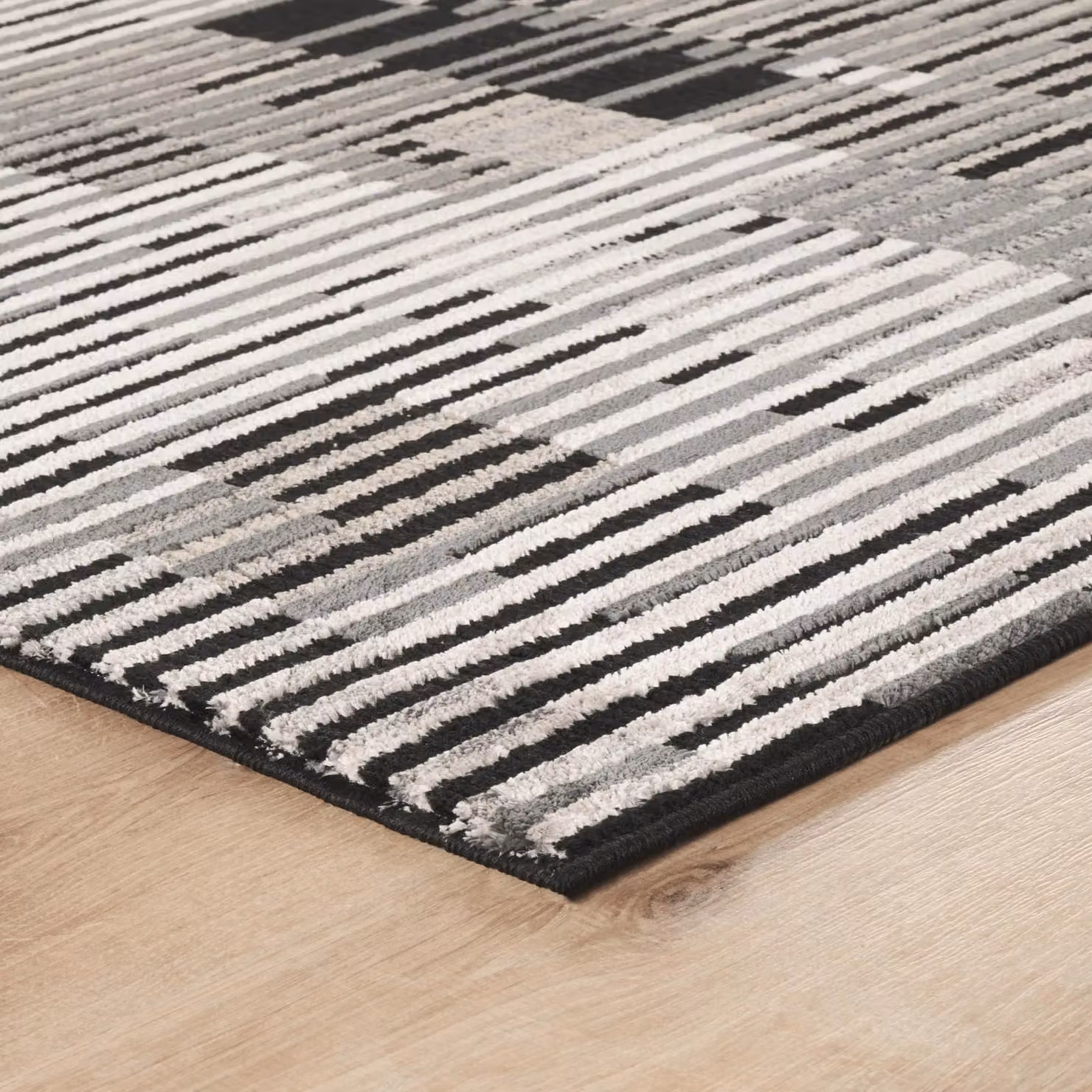 Desire Rugs Mayfair Modern Matrix Design Living Room Area Rug in Dark Grey, W: 200 cm, L: 290 cm – 3