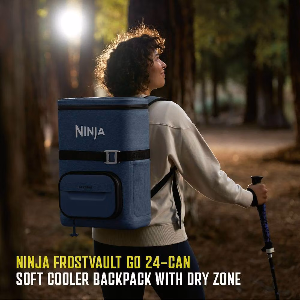 Ninja FrostVault Go 17L 24 Can Portable Soft Cooler Backpack, Blue, FF124EUUK – 3