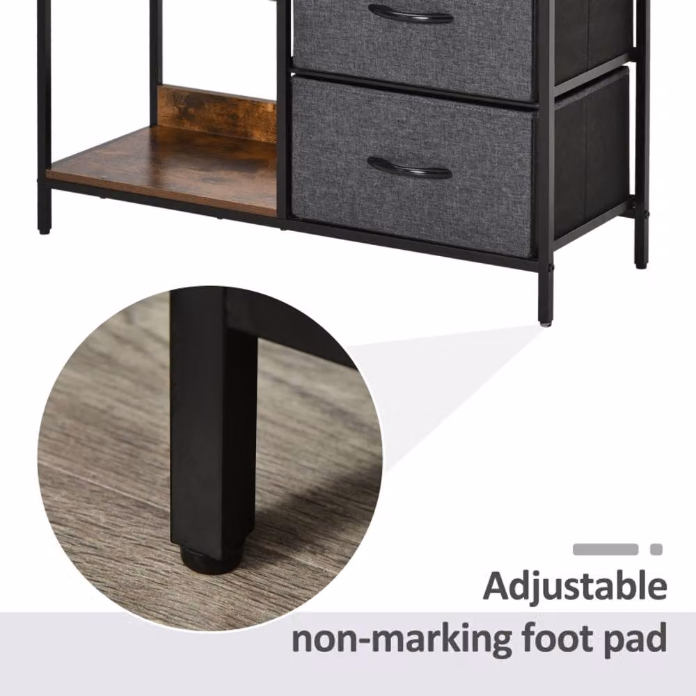 STILVORA Modern Black Chest of Drawers with 3 Drawers and Shelves – 7