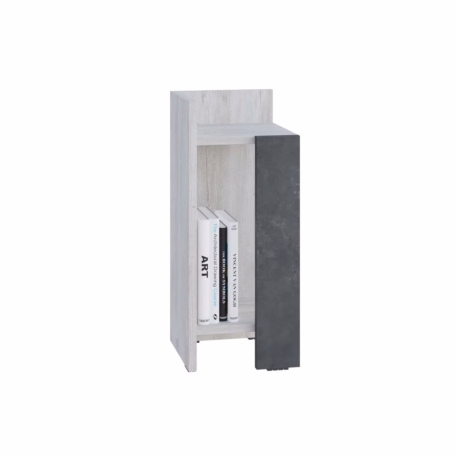 Decortie Elos Modern Narrow Left Module Bedside Table in Off-White, W/D/H: 25 x 25 x 60 cm – 2