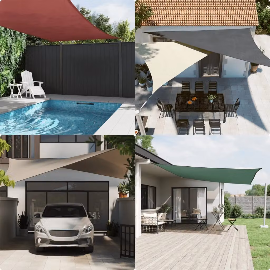Berkfield Home Rectangular Oxford Fabric Sunshade Sail in Dark Green, 3 x 5 m – 2