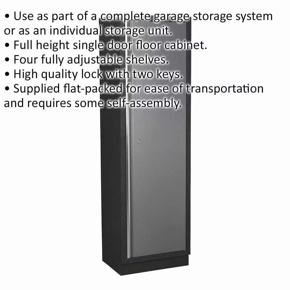 Loops Multicolour Full Height Modular Floor Cabinet with Lockable Hinged Doors and Internal Shelves, W/D/H: 60 x 46 x 200 cm – 2