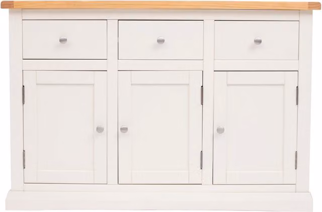 Cabinet Bits Castelli White Waxed Pine 3 Door 3 Drawer Sideboard