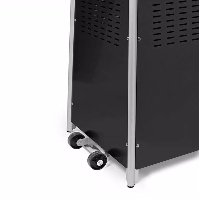 BU-KO 13kW Stainless Steel Pyramid Patio Gas Heater with Bluetooth and Cover, Black
