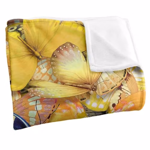 JQ Licensing Royce Mcclure Be Unique Butterflies Super Soft Silky Touch Fleece Throw Blanket, Multicolour, W/D/H: 91 x 147 cm – 3