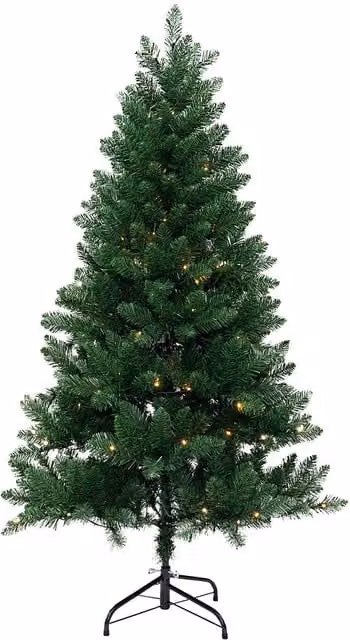 Neel Blue Nordic Pre-Lit Pine Christmas Tree with Warm White LEDs in Green, Height: 180 cm – 1