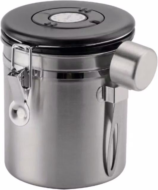 Café Olé Silver Stainless Steel Leakproof Clip Coffee Canister, 750g
