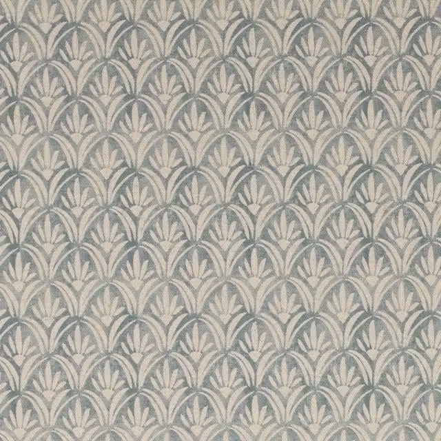 Ashley Wilde Mondrago Aegean Blue Graphic Fabric in Cotton and Linen