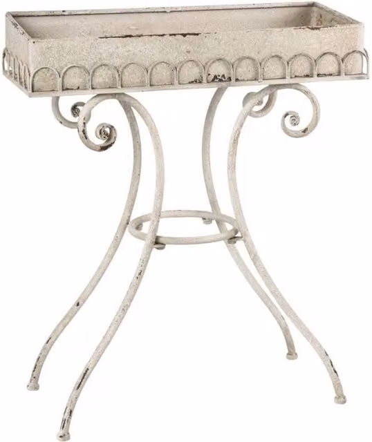 Minster Stylish Living Ltd Shabby Chic Metal Decorative Table in Beige, W/D/H: 25 x 25 x 65 cm – 1