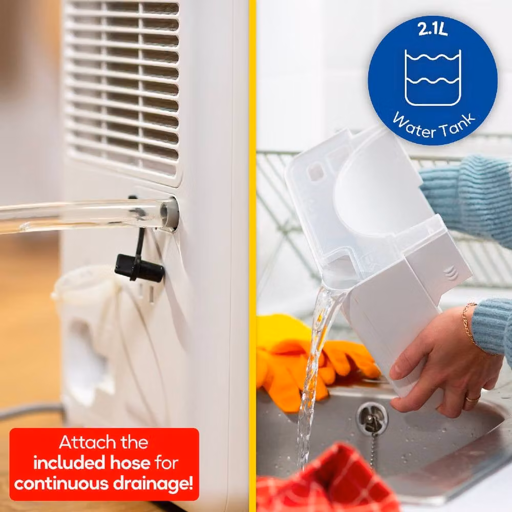 Russell Hobbs RHDH1002 White Dehumidifier for Damp, Mould and Clothes Drying, 10L/Day Capacity for Rooms up to 30m2 – 6