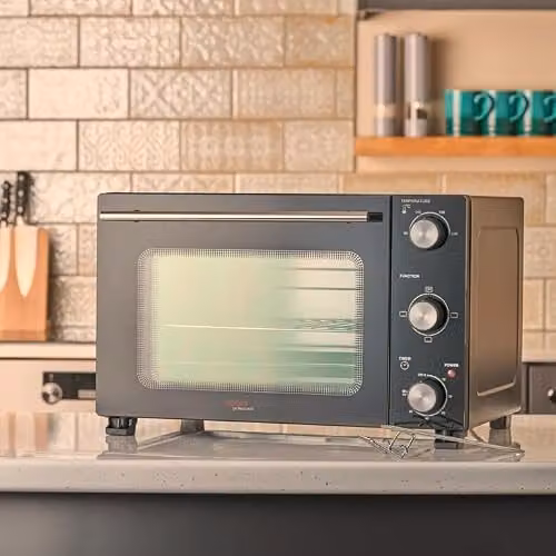 Cooks Professional Mini Portable Electric Multi Function Countertop Oven with Steam Assist, 28L Capacity, 1500W, Black and Silver – 2