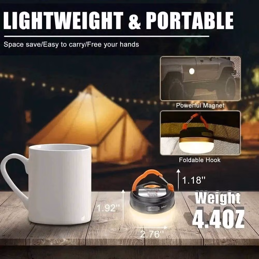 SPETLEK 2 Pack Dimmable USB Rechargeable LED Camping Globe Lights in White – 4