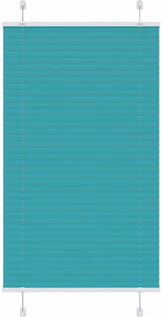 Berkfield Home Single Pleat Petrol Green Polyester Blind, W: 79.4 cm, H: 100 cm